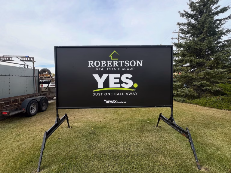 Outdoor letter board sign advertising special offers and promotions.