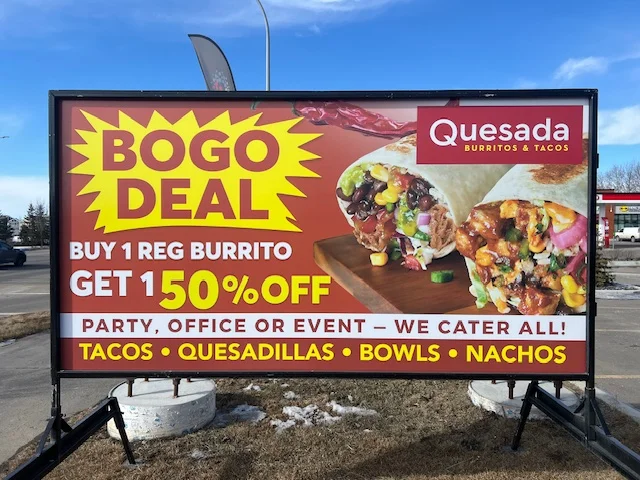Mobile Road Sign for Restaurants
