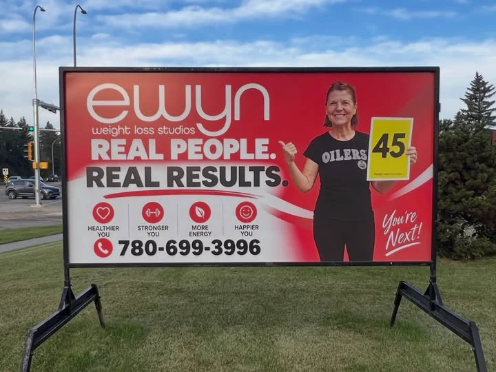Portable sign for a grand opening