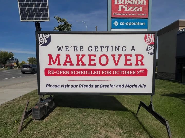 Portable roadside sign advertising
