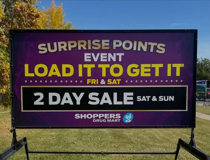 Portable sign for seasonal promotion