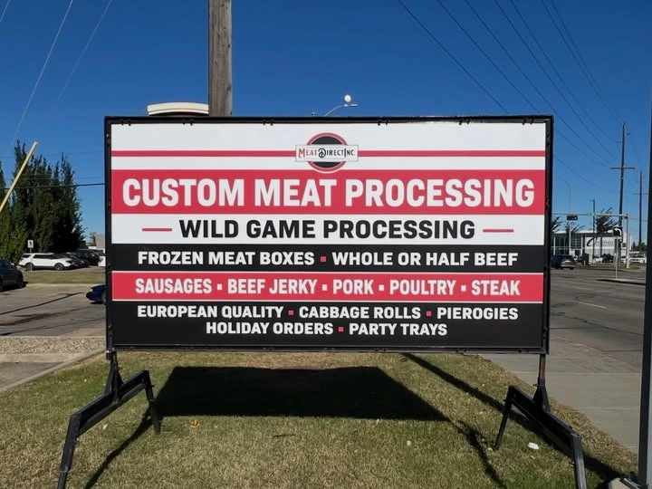 Large portable sign used as an affordable alternative to traditional advertising