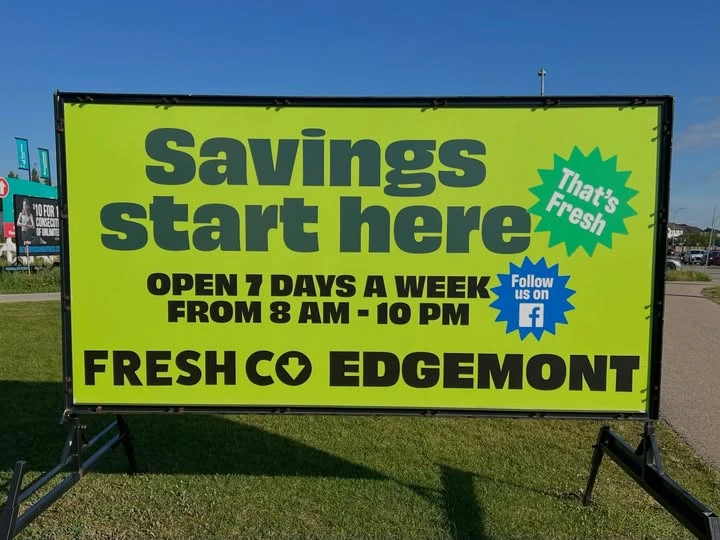 Portable sign rental providing affordable advertising for a local business