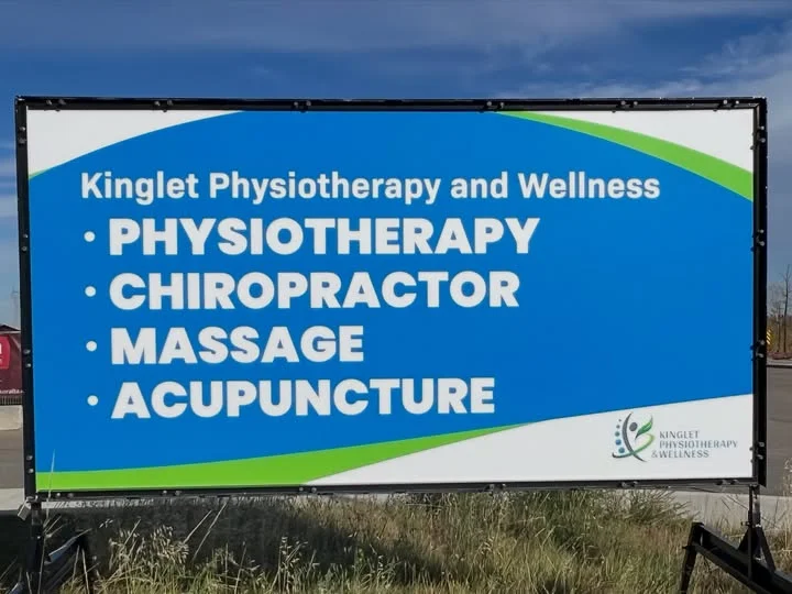 best portable sign placement perpendicular traffic