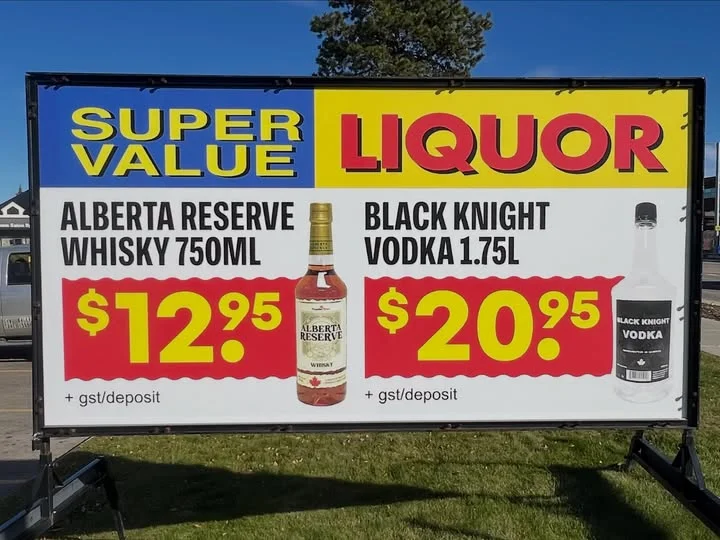 portable sign board word count and layout